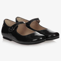 Manuela de Juan-Girls' Charcoal Patent Mary Janes | Childrensalon Outlet
