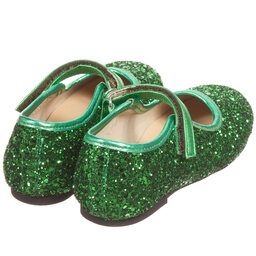 Manuela de Juan-Girls Green Glitter Shoes | Childrensalon Outlet