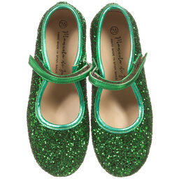 Manuela de Juan-Girls Green Glitter Shoes | Childrensalon Outlet