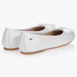 Manuela de Juan-Girls Ivory Leather Ballet Slippers | Childrensalon Outlet