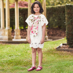 مانويلا دي خوان-حذاء جلد لون وردي لامع مزين بترترللفتيات  | Childrensalon Outlet