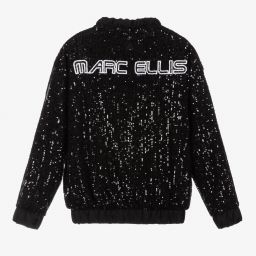 Marc Ellis-جاكيت بسحّاب مزين بترتر لون أسود للبنات | Childrensalon Outlet