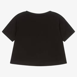 مارك إليس-Girls Black Cotton Logo T-Shirt | Childrensalon Outlet