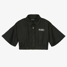 Marc Ellis-Girls Black Cropped Cotton Logo Shirt | Childrensalon Outlet