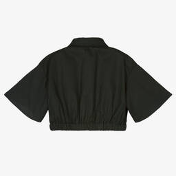 Marc Ellis-Girls Black Cropped Cotton Logo Shirt | Childrensalon Outlet