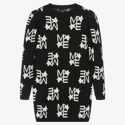 Marc Ellis-Girls Black Knitted Logo Dress | Childrensalon Outlet