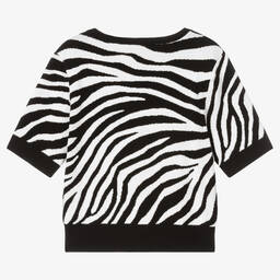 Marc Ellis-تيشيرت فيسكوز محبوك لون أبيض وأسود للبنات | Childrensalon Outlet