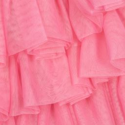 Marc Ellis-فستان قطن شامبري وتول لون أزرق وزهري | Childrensalon Outlet