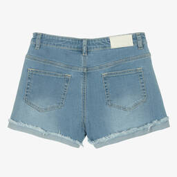 Marc Ellis-شورت قطن دنيم لون أزرق فاتح للبنات | Childrensalon Outlet