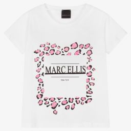 Marc Ellis-تيشيرت قطن جيرسي لون أبيض للبنات | Childrensalon Outlet