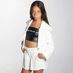 مارك إليس-شورت بحزام كريب لون أبيض للبنات | Childrensalon Outlet