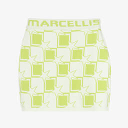 Marc Ellis-Girls White & Green Knitted Check Skirt | Childrensalon Outlet