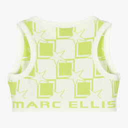 Marc Ellis-Бело-зеленый трикотажный кроп-топ | Childrensalon Outlet