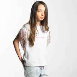 مارك إليس-تيشيرت قطن لون أبيض للبنات | Childrensalon Outlet