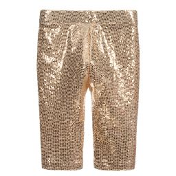Marc Ellis-Gold Sequin Cropped Leggings | Childrensalon Outlet