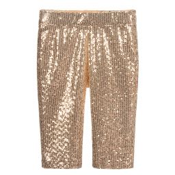 Marc Ellis-Gold Sequin Cropped Leggings | Childrensalon Outlet