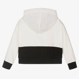 Marc Ellis-Ivory & Black Cotton Logo Hoodie | Childrensalon Outlet