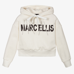Marc Ellis-توب هودي قطن جيرسي لون عاجي للبنات | Childrensalon Outlet