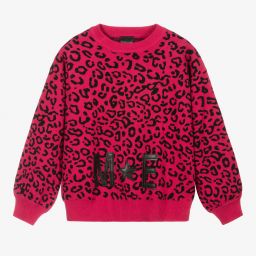 Marc Ellis-كنزة فيسكوز محبوك لون زهري فيوشيا وأسود للبنات | Childrensalon Outlet