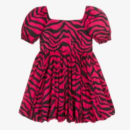 Marc Ellis-Розовое хлопковое платье с принтом под зебру | Childrensalon Outlet