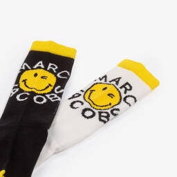 مارك جاكوبس-جوارب مزيج قطن محبوك لون أسود وأصفر | Childrensalon Outlet