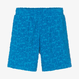MARC JACOBS-شورت قطن جيرسي لون أزرق فاقع | Childrensalon Outlet