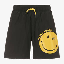 MARC JACOBS-Boys Black Smiley Face Swim Shorts | Childrensalon Outlet