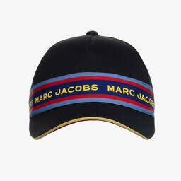 MARC JACOBS-Boys Blue Cotton Twill Logo Tape Cap | Childrensalon Outlet