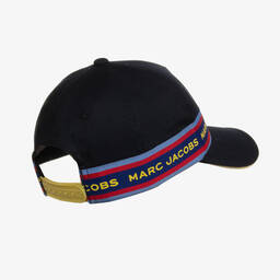 MARC JACOBS-Boys Blue Cotton Twill Logo Tape Cap | Childrensalon Outlet
