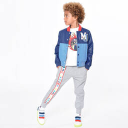 مارك جاكوبس-جاكيت جلد لون أزرق للأولاد | Childrensalon Outlet