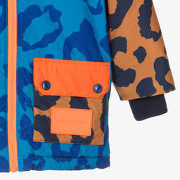 MARC JACOBS-Синяя лыжная куртка с леопардовым принтом | Childrensalon Outlet