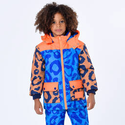 MARC JACOBS-Синяя лыжная куртка с леопардовым принтом | Childrensalon Outlet
