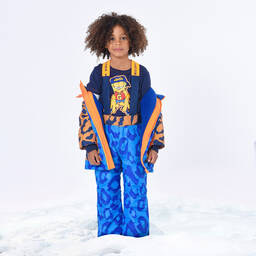 مارك جاكوبس-بنطلون تزلج بطبعة الفهد لون أزرق للأولاد | Childrensalon Outlet