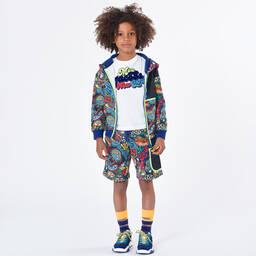 مارك جاكوبس-جوارب مزيج قطن محبوك لون أزرق وبرتقالي للأولاد | Childrensalon Outlet