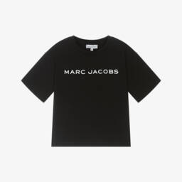 MARC JACOBS-Boys Classic Black Cotton Tee | Childrensalon Outlet