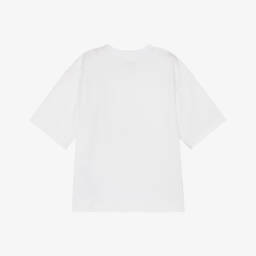 MARC JACOBS-تيشيرت أبيض بحزام قطني للأولاد | Childrensalon Outlet