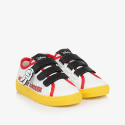 MARC JACOBS-Boys Leather Sneakers in White & Yellow | Childrensalon Outlet