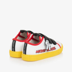 MARC JACOBS-Boys Leather Sneakers in White & Yellow | Childrensalon Outlet