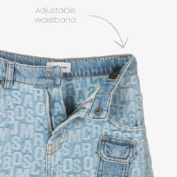 MARC JACOBS-Boys Washed Blue Cargo Denim Shorts | Childrensalon Outlet