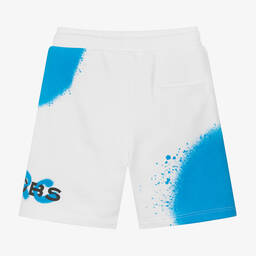 MARC JACOBS-Boys White Cotton Spray Paint Shorts | Childrensalon Outlet