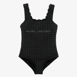 MARC JACOBS-Черный купальник с логотипом из страз для девочек | Childrensalon Outlet