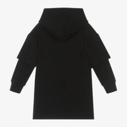 MARC JACOBS-Girls Black Hooded Sweatshirt Dress | Childrensalon Outlet