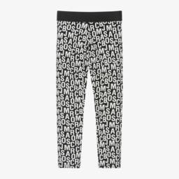 MARC JACOBS-Girls Black Logo Patterned Leggings | Childrensalon Outlet