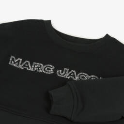 MARC JACOBS-Girls Black Rhinestone Logo Top | Childrensalon Outlet