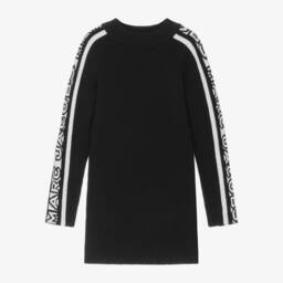MARC JACOBS-Girls Black Ribbed Cotton Dress | Childrensalon Outlet
