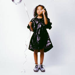 MARC JACOBS-Girls Black Sequinned Dress | Childrensalon Outlet