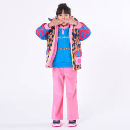 MARC JACOBS-Голубая хлопковая худи с леопардовым принтом на кармане | Childrensalon Outlet