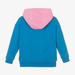 MARC JACOBS-Голубая хлопковая худи с леопардовым принтом на кармане | Childrensalon Outlet