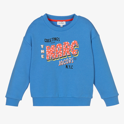 MARC JACOBS-Girls Blue Cotton Sweatshirt | Childrensalon Outlet