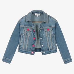 مارك جاكوبس-جاكيت قطن دنيم لون أزرق للبنات | Childrensalon Outlet